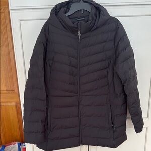 32 Degrees Black Puffer Coat with Hood